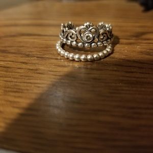 Pandora princess ring and stacker